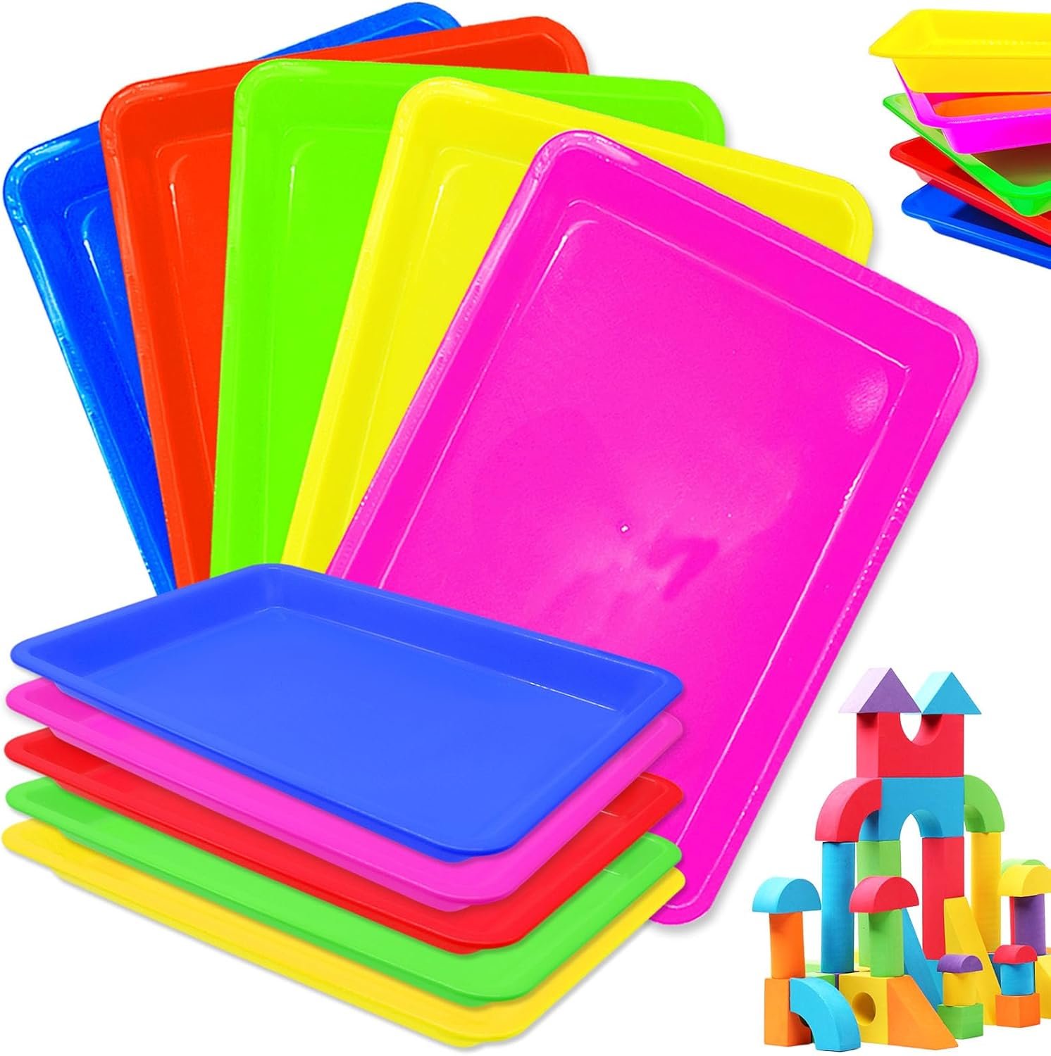 10 Large Colorful Art Trays for Mess-Free Crafts