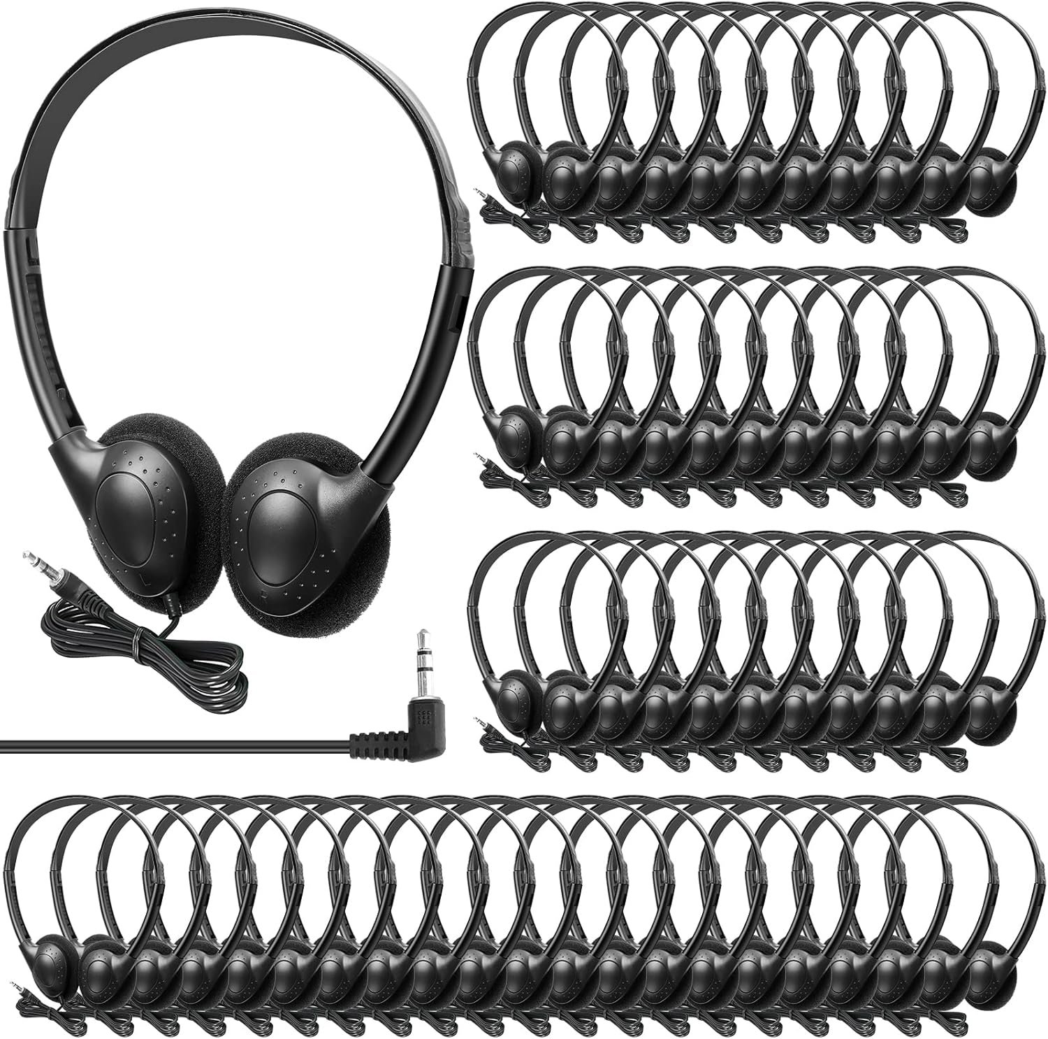 100-Pack Classroom Headphones: Bulk Student Audio Solution