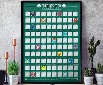 100 Things Bucket List Scratch Off Poster