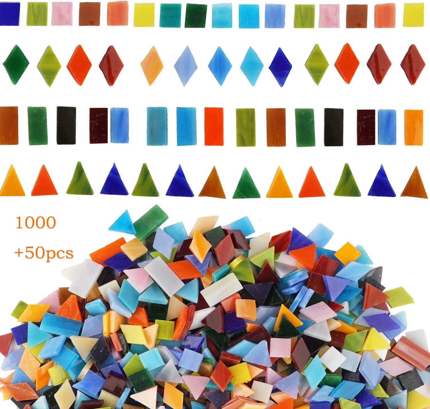1050 Vibrant Glass Mosaic Tiles for Stunning Crafts