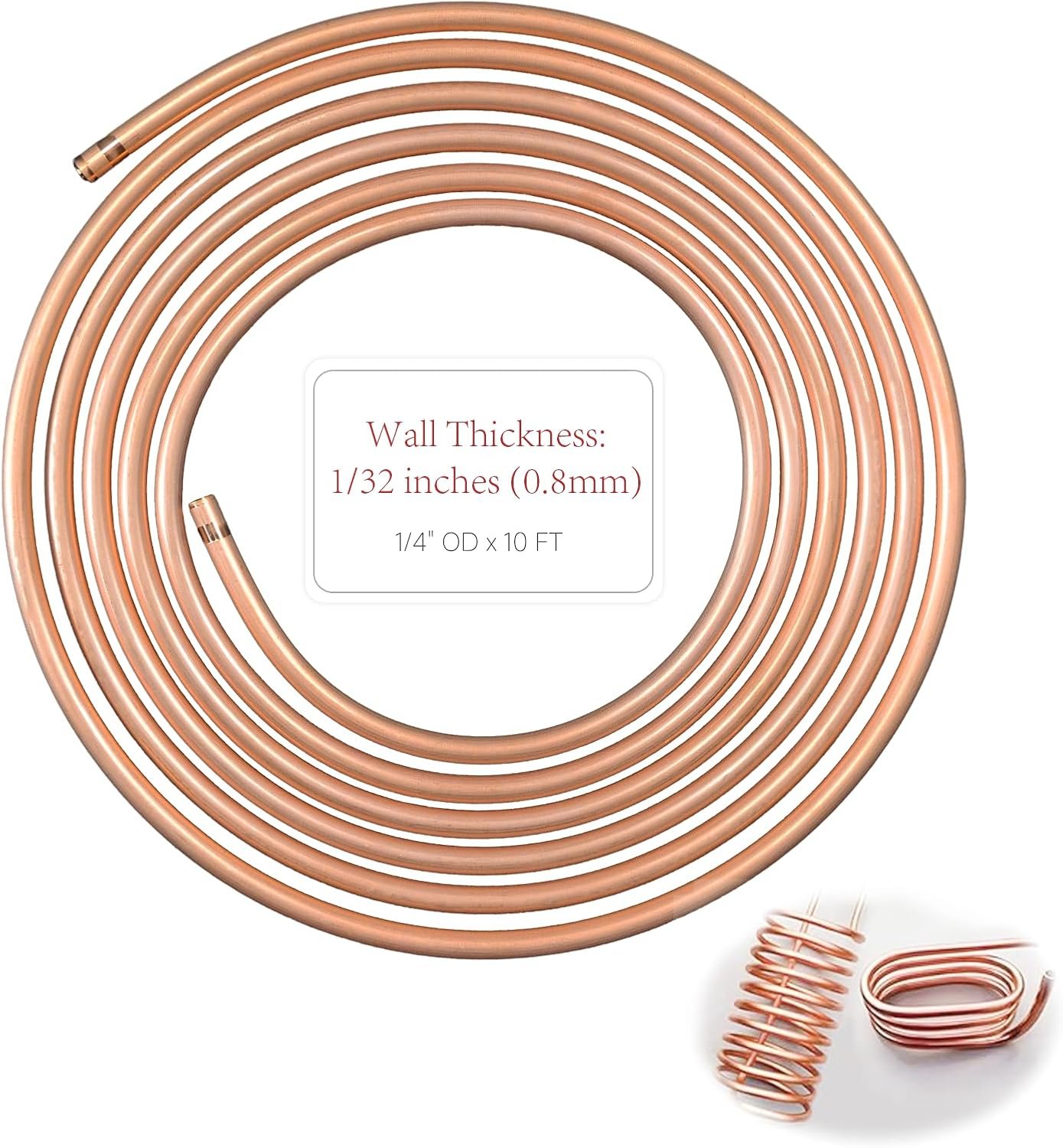 10ft Pure Copper Tubing for AC & Fridge Repairs