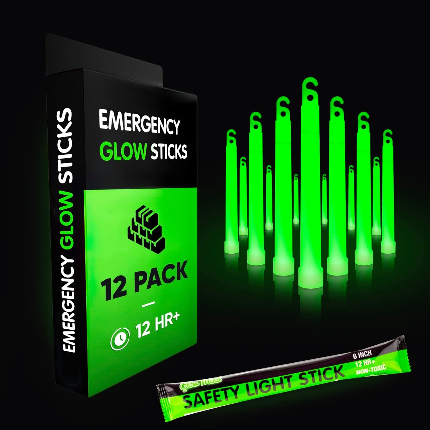 12-Hour Glow Sticks for Emergencies & Camping