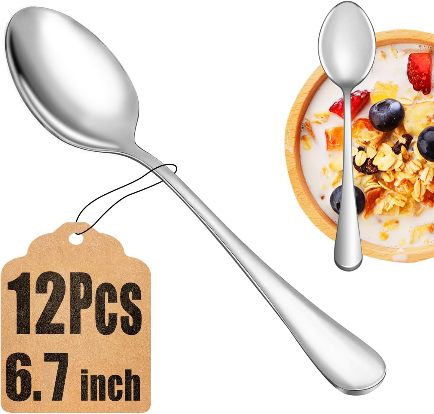 12-Piece Stainless Steel Teaspoon Set for Everyday Use