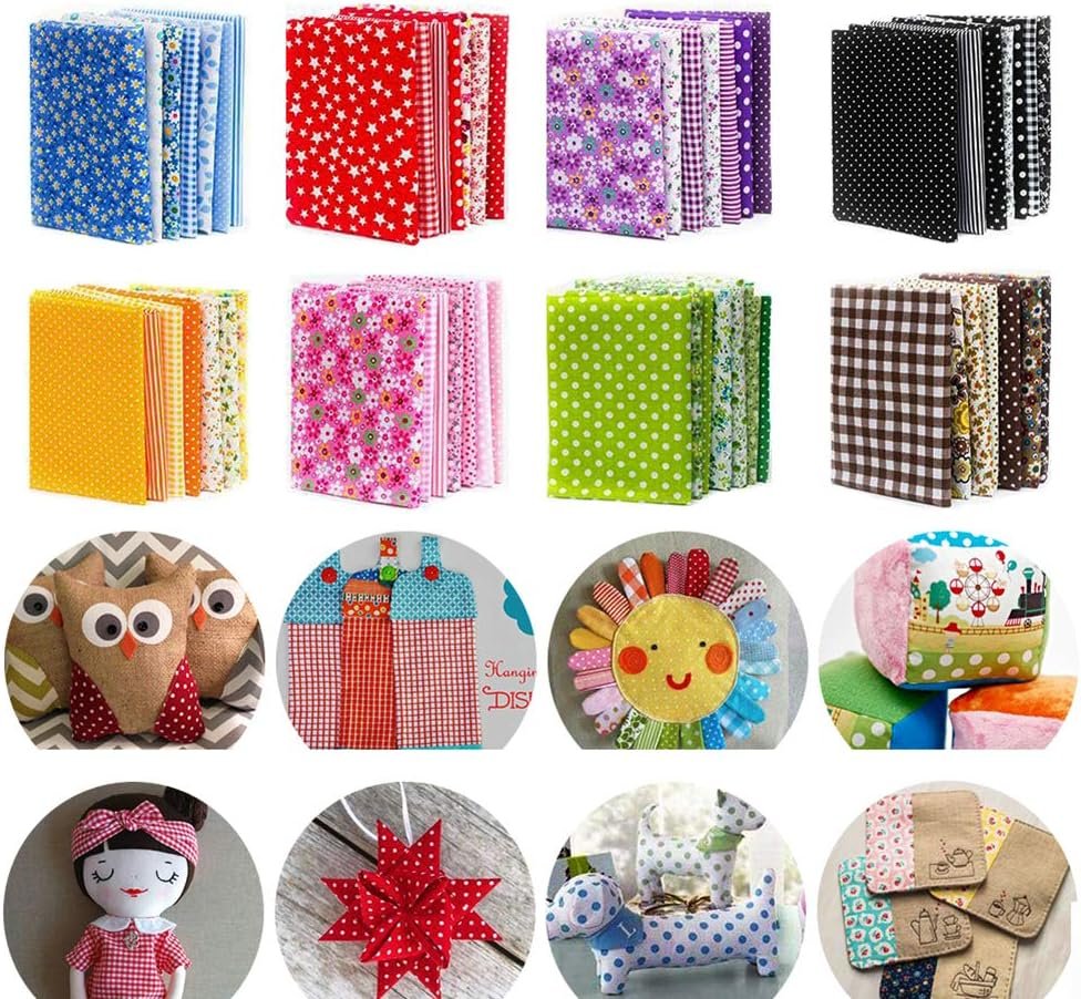 150 Pcs Colorful Cotton Craft Fabric Squares Bundle