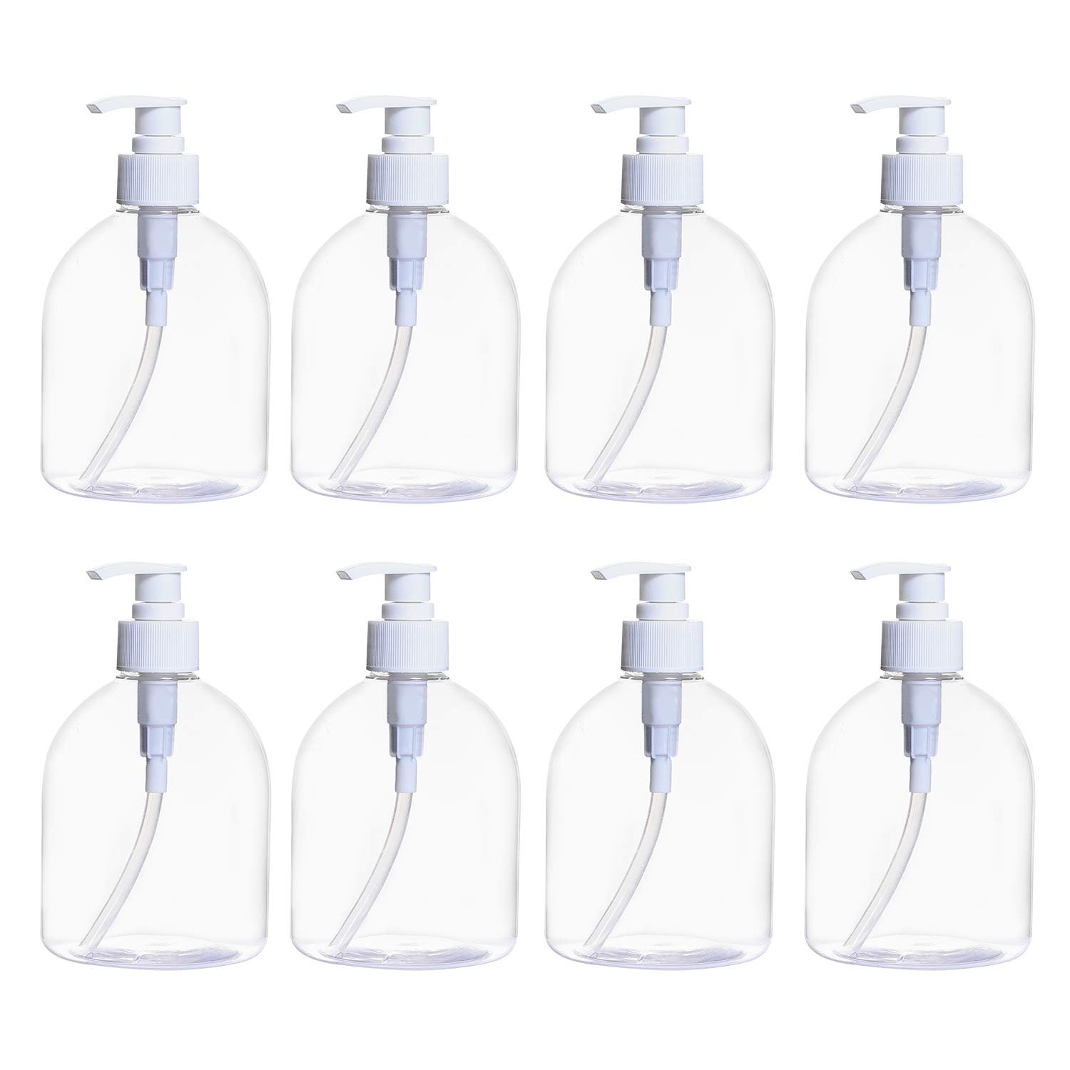 8-Pack 16oz Leak-Proof Pump Bottles