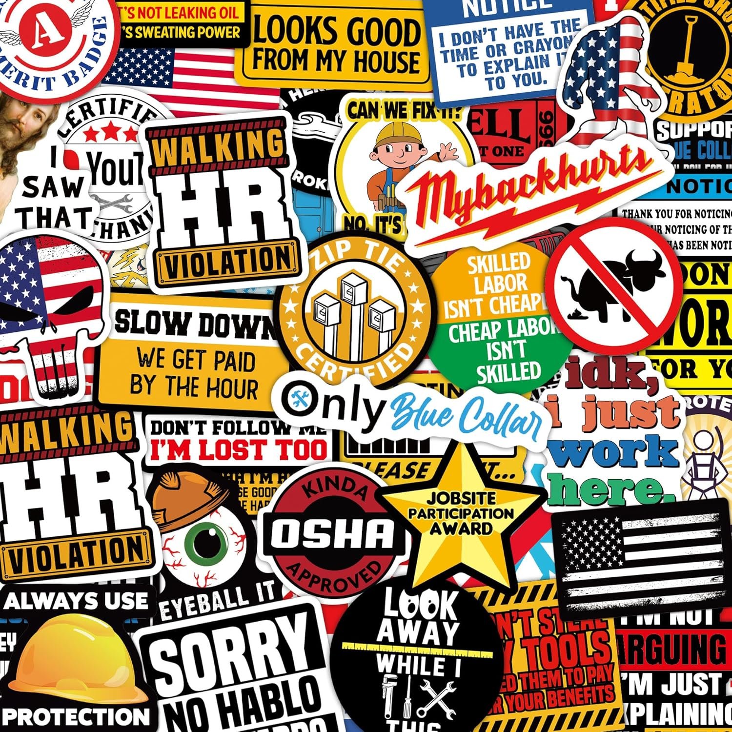 173 PCS Funny Hard Hat Stickers for Adults