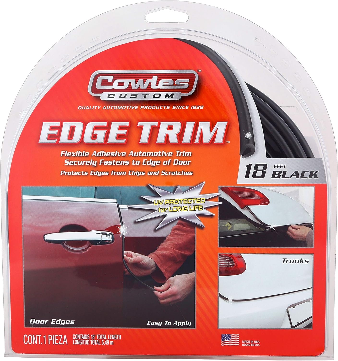 18ft Black U-Channel Trim Shields Vehicle Edges