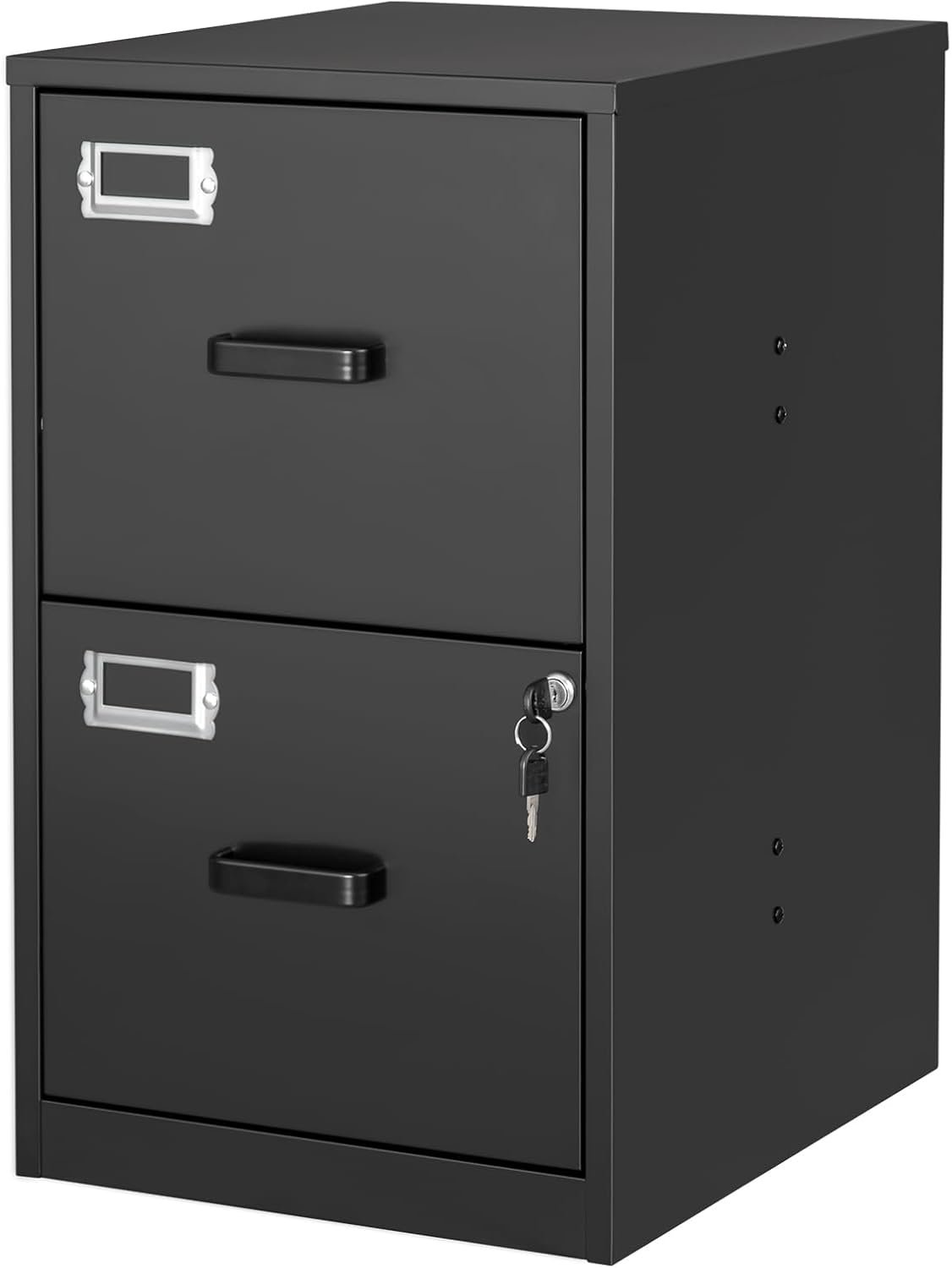 Secure Vertical File Cabinet: 2-Drawer Steel Storage with Lock