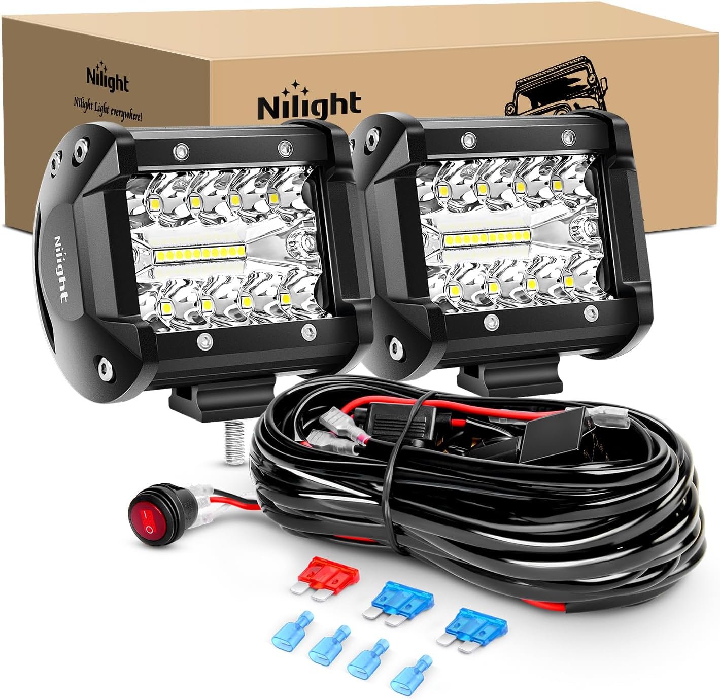 2-Pack 60W Triple Row LED Pods for Ultimate Visibility