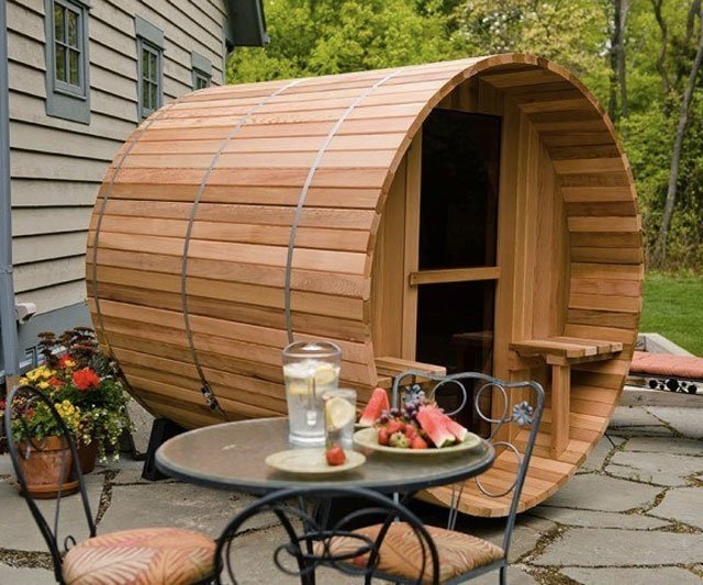 2-Person Canopy Barrel Sauna