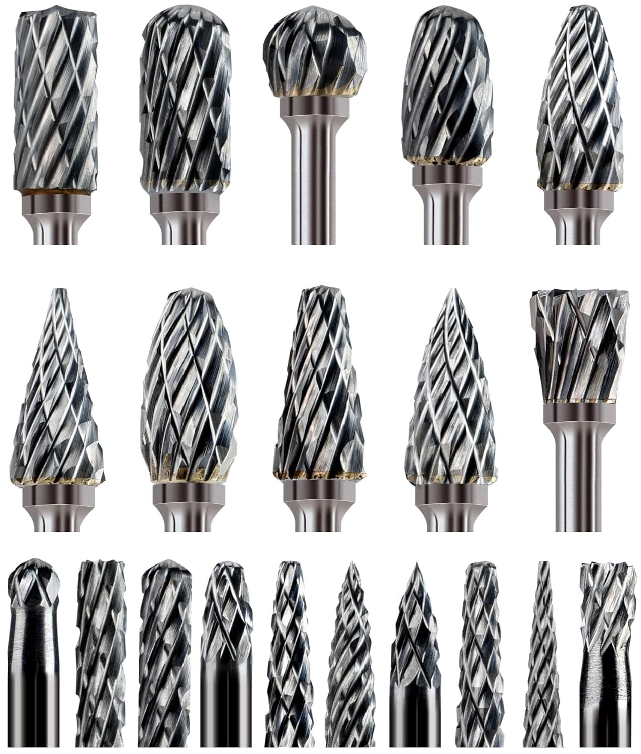 20-Pc Carbide Burr Bits: Grind Steel, Wood & Stone Effortlessly
