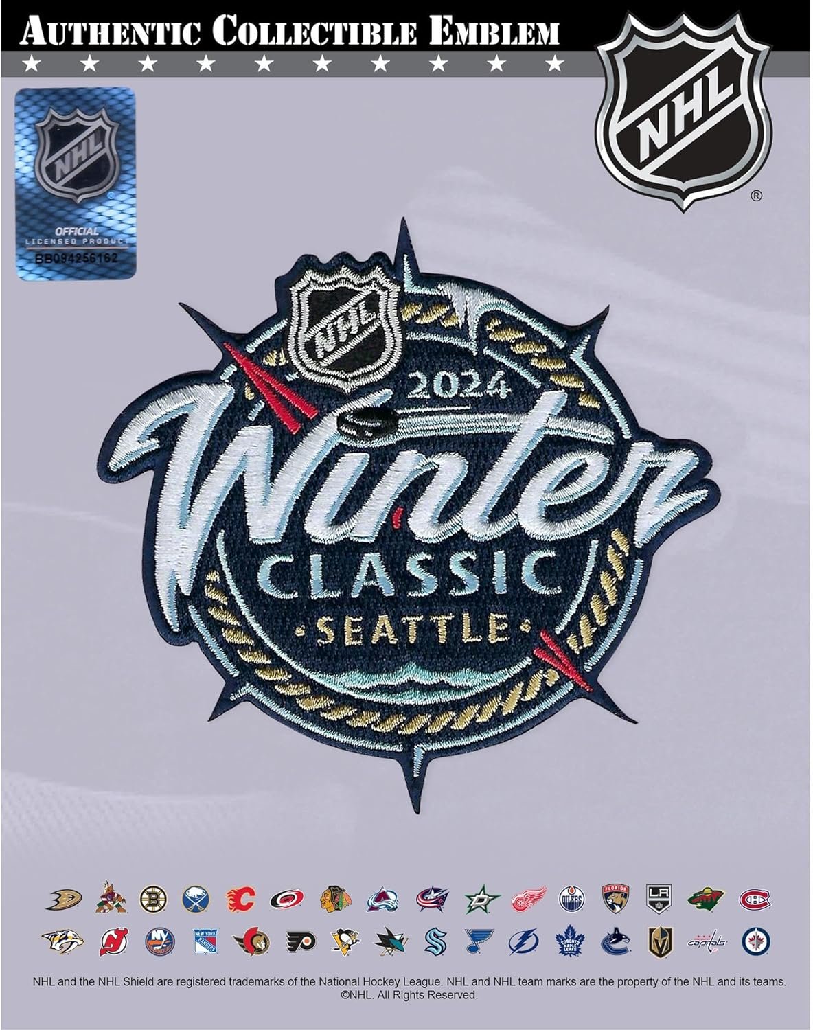 2024 NHL Winter Classic Kraken vs Golden Knights Jersey Patch