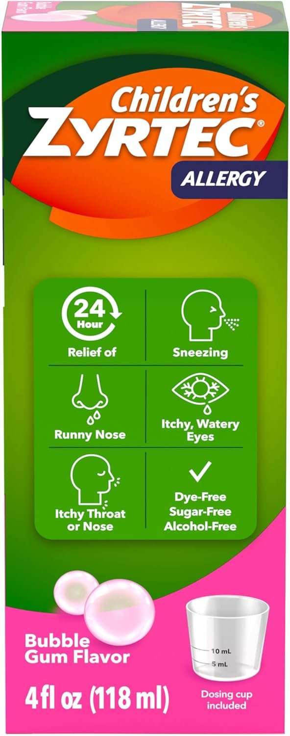 24Hr Bubble Gum Allergy Syrup for Sneeze-Free Kids