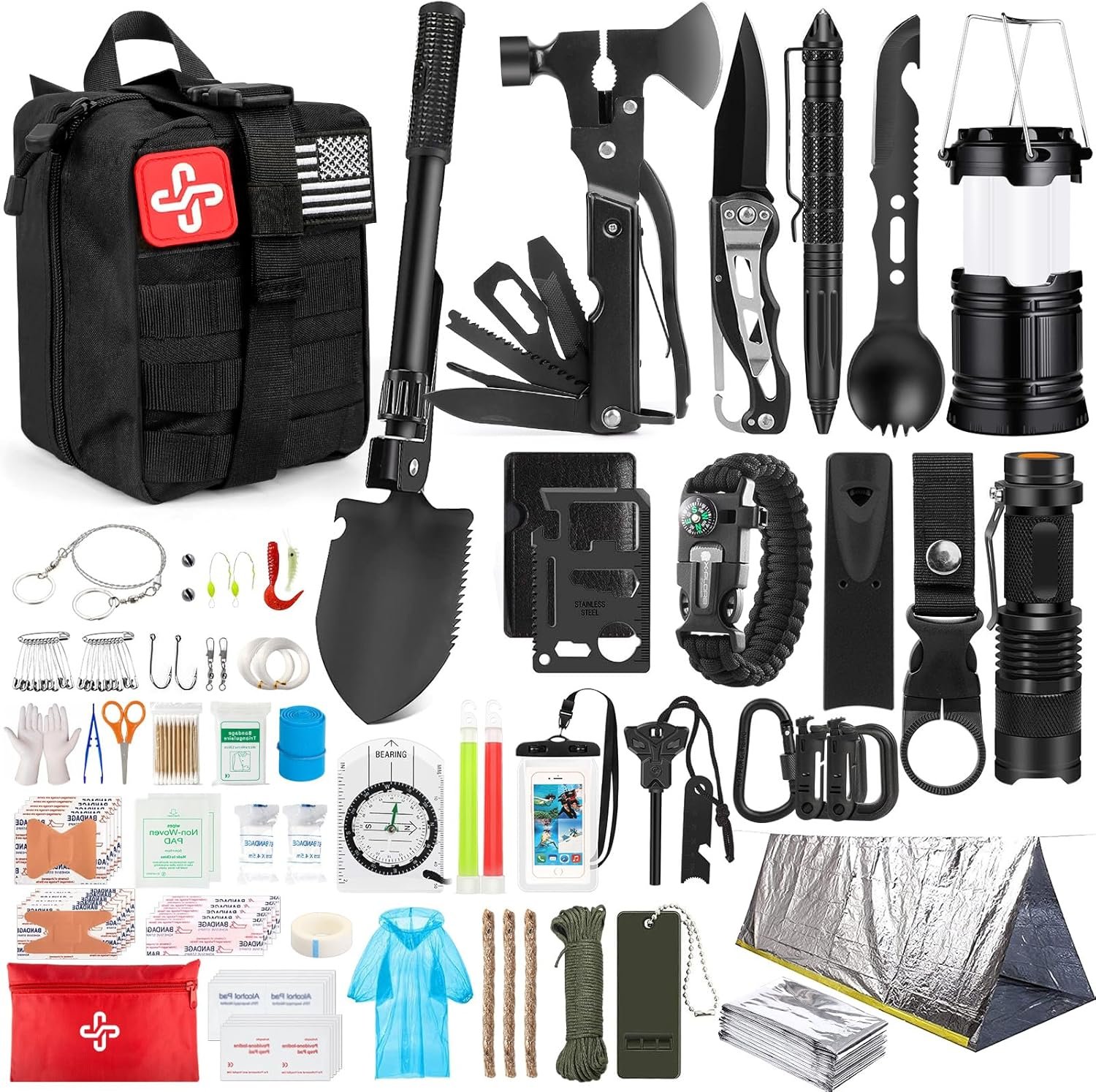 250-in-1 Emergency Survival Kit with Molle Bag