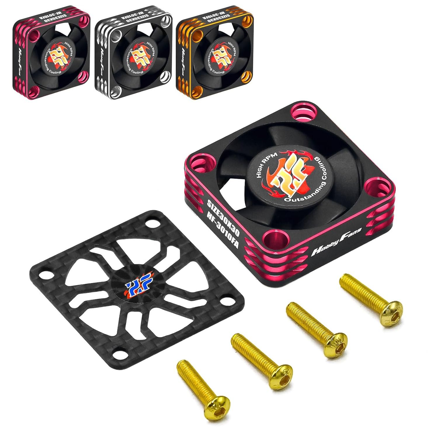 28K RPM RC Motor Cooling Fan - Red Carbon Fiber Powerhouse