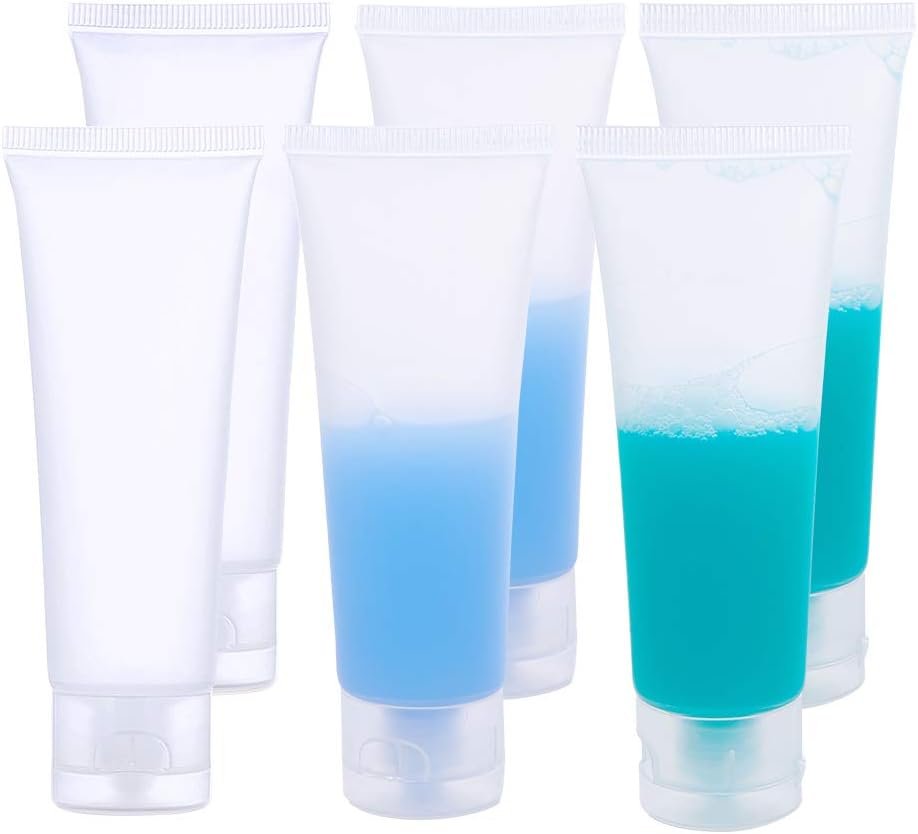 30 Clear Refillable Cosmetic Tubes - Leak-Proof Travel Containers