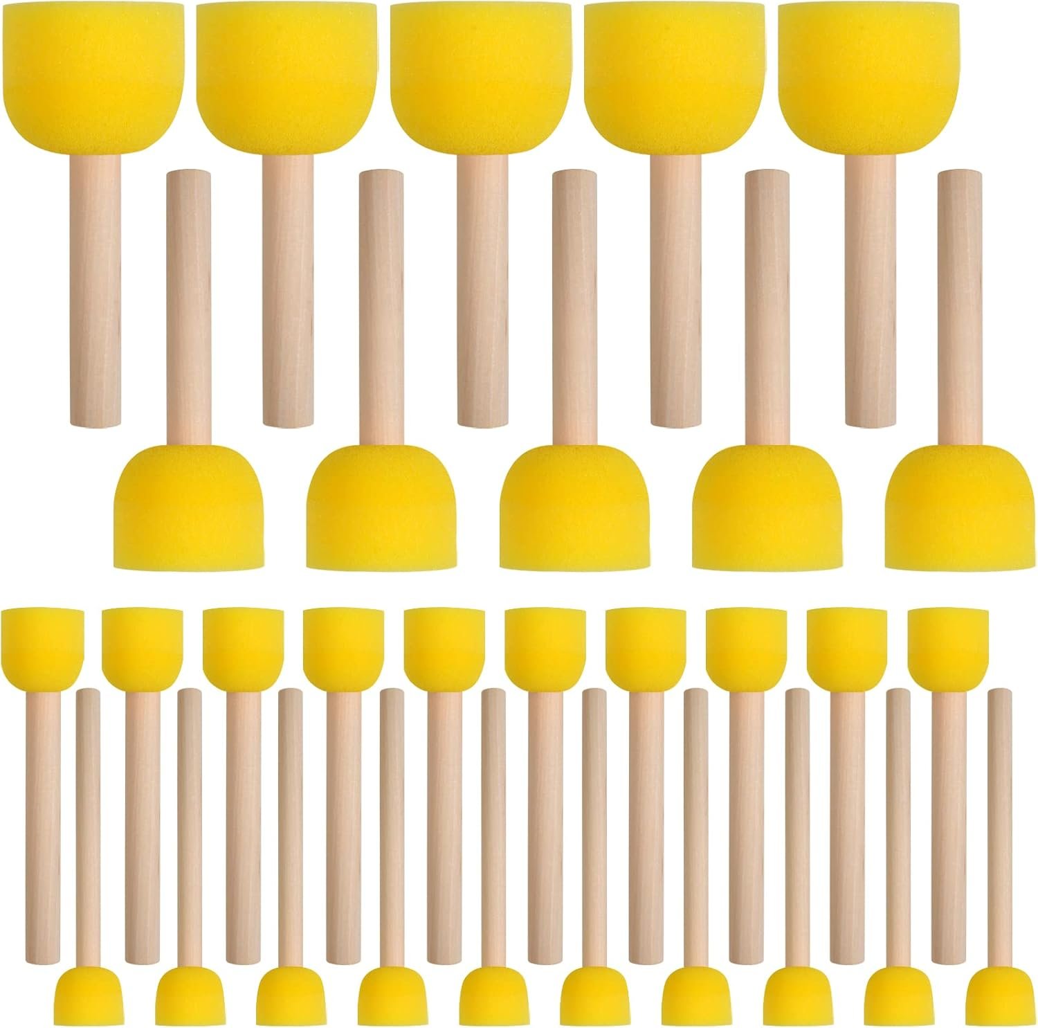 Ultimate 30 Pcs Round Sponge Brush Set for Creative Fun