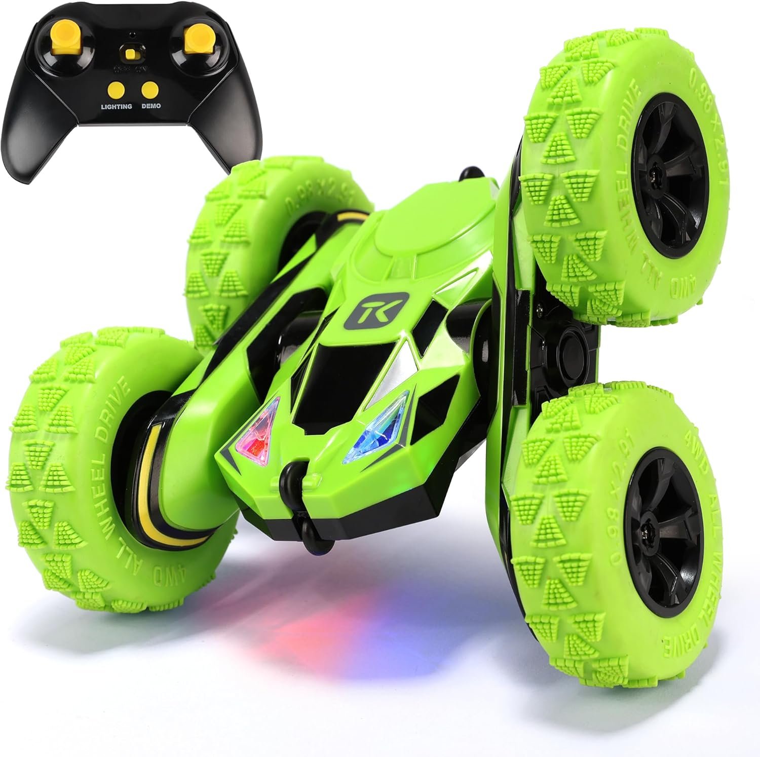 360° Stunt RC Car: Double-Sided Flips, Obstacle Climbing & Color-Changing Lights