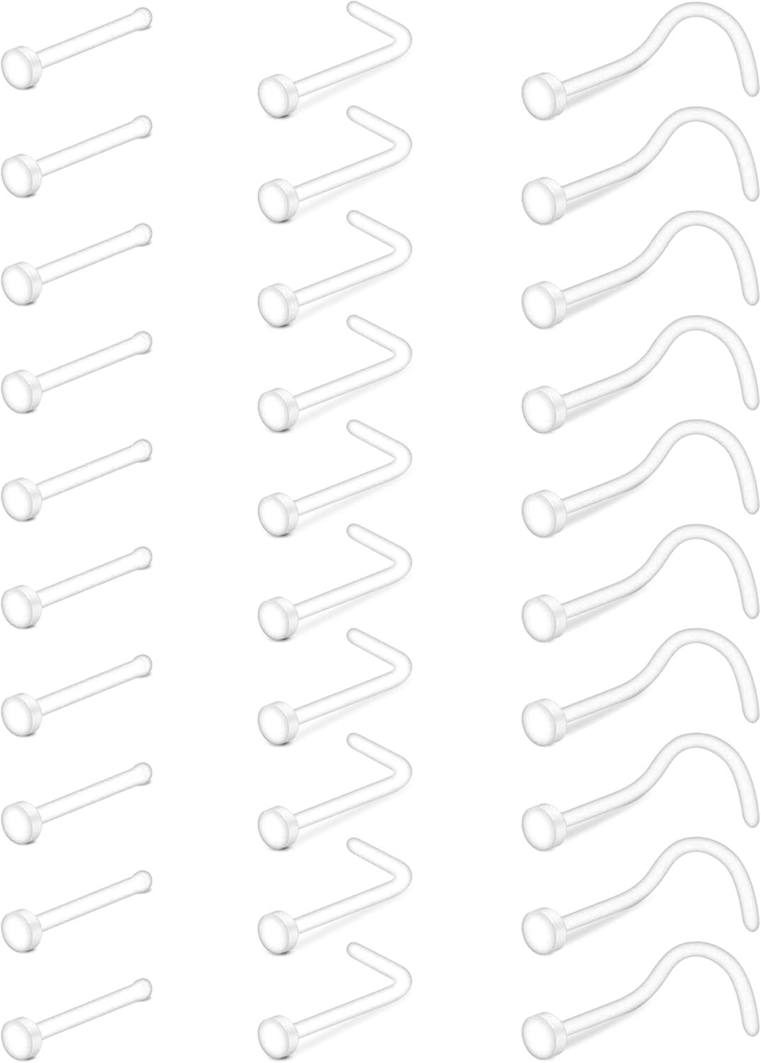 38pcs Clear Piercing Retainers for Easy Healing