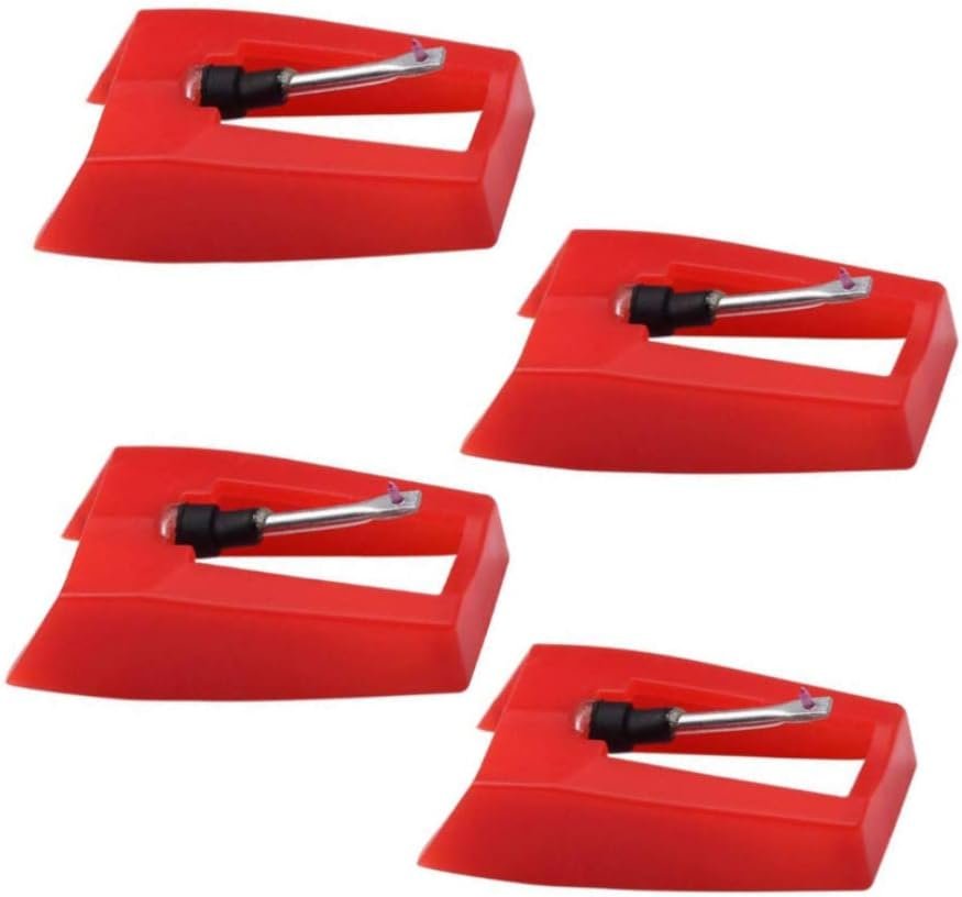 4 Pack Ruby Record Player Needles for Vinyl Lovers