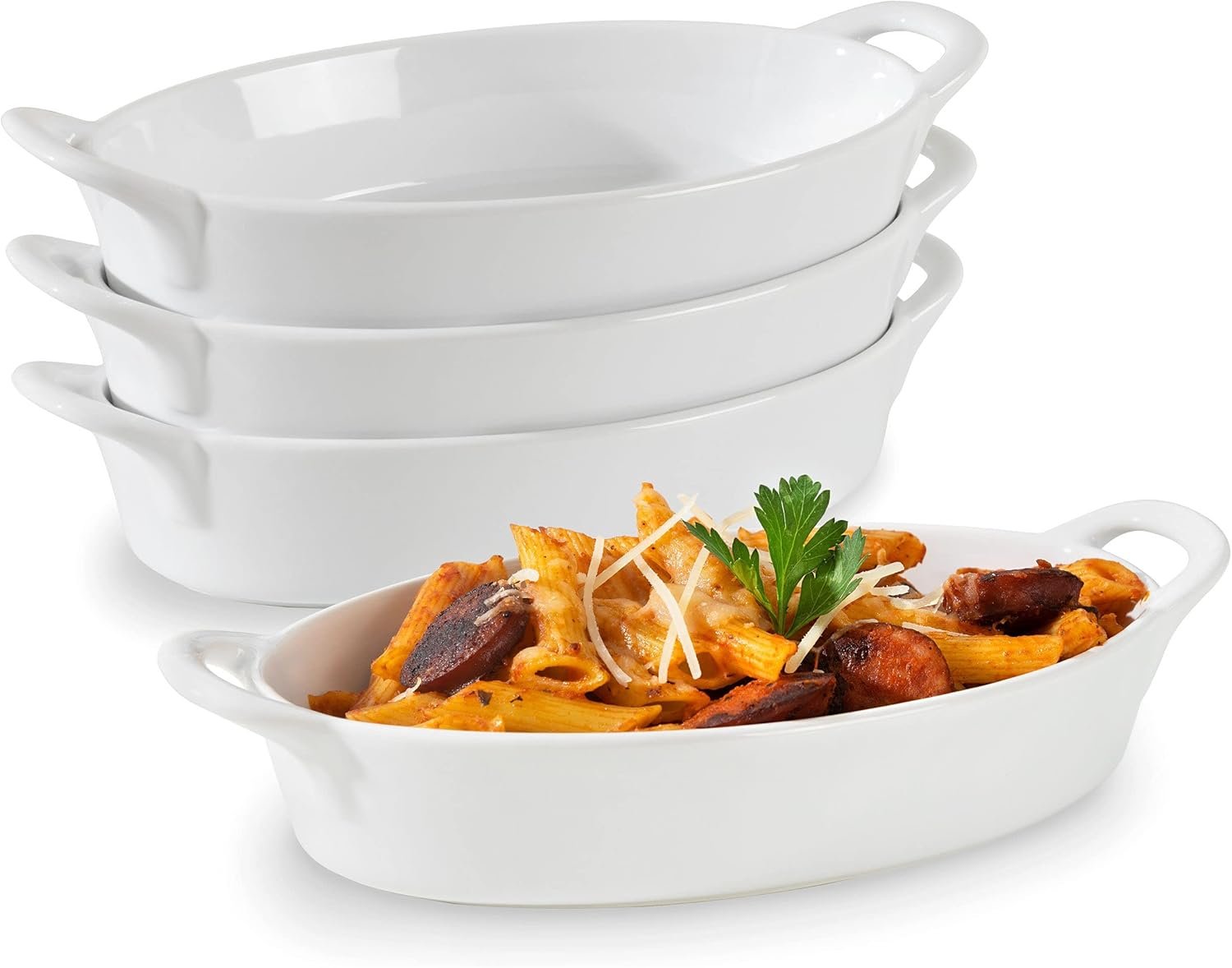 4-Piece Oval Baking Dish Set - Easy Serving Handles