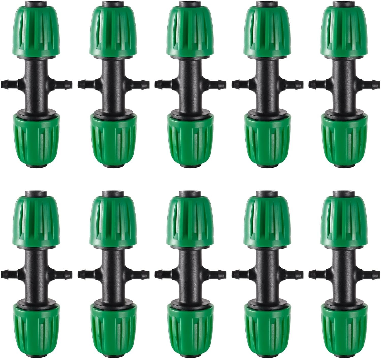 4-Way Drip Irrigation Connectors - 10 Pack
