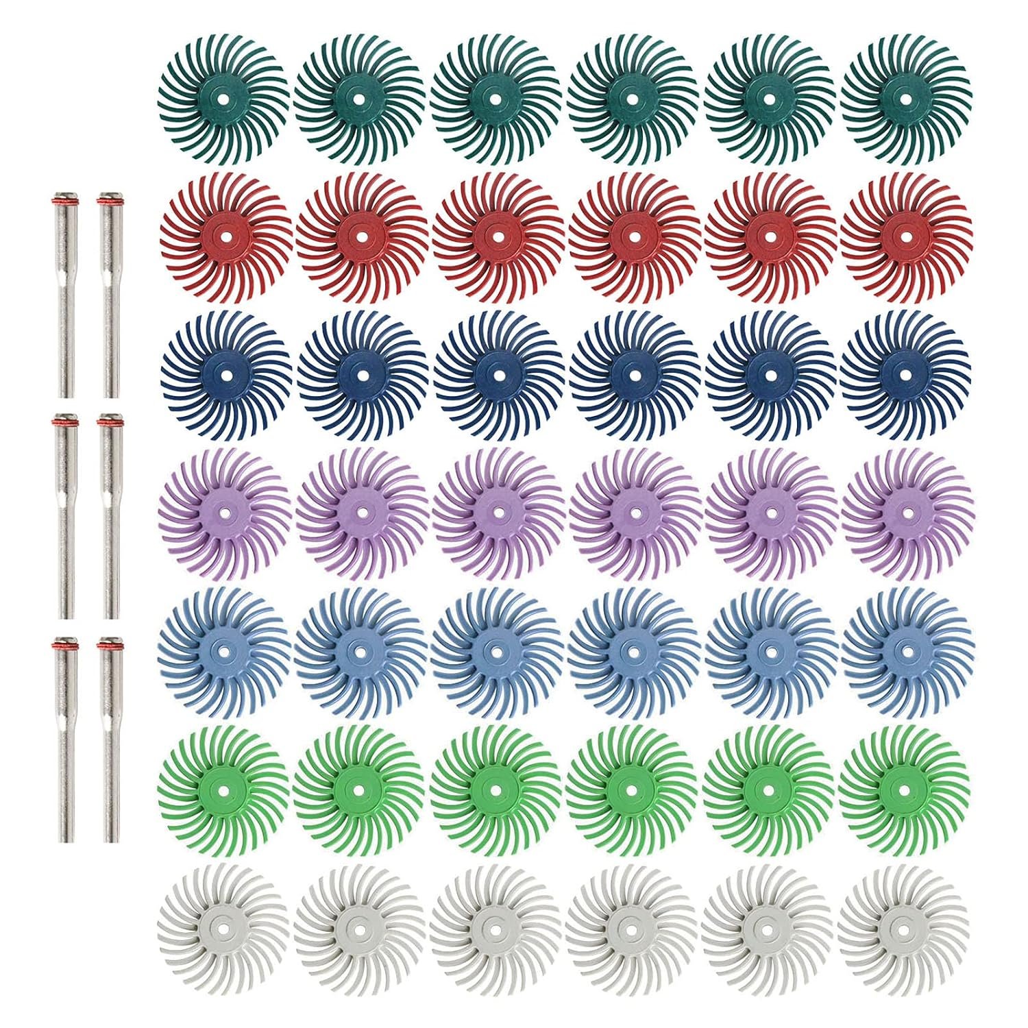 42pc Bristle Discs: Effortless Polish for Jewelry, Wood & Metal