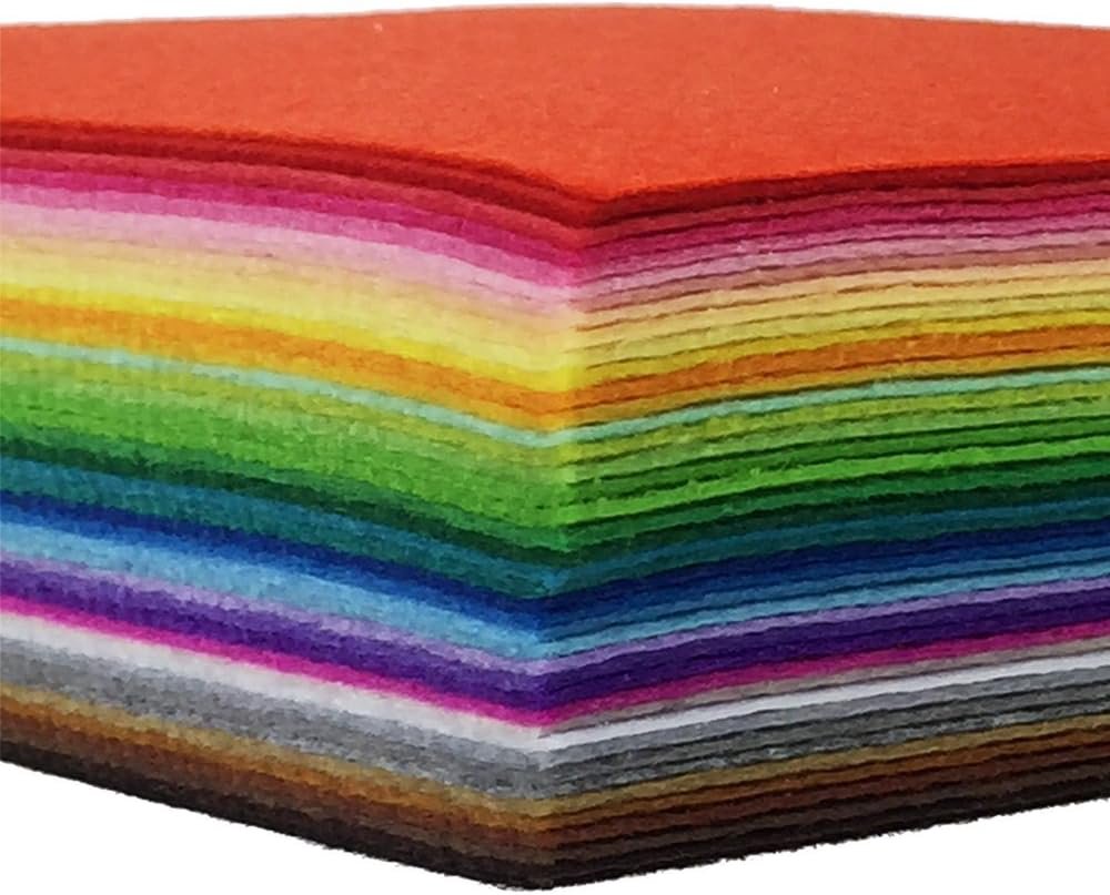 Vibrant 42pcs Felt Craft Squares for DIY Projects