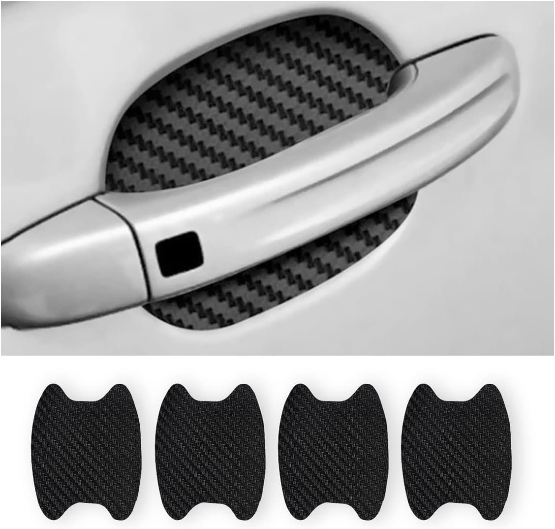 4PCS Carbon Fiber Car Door Handle Protectors