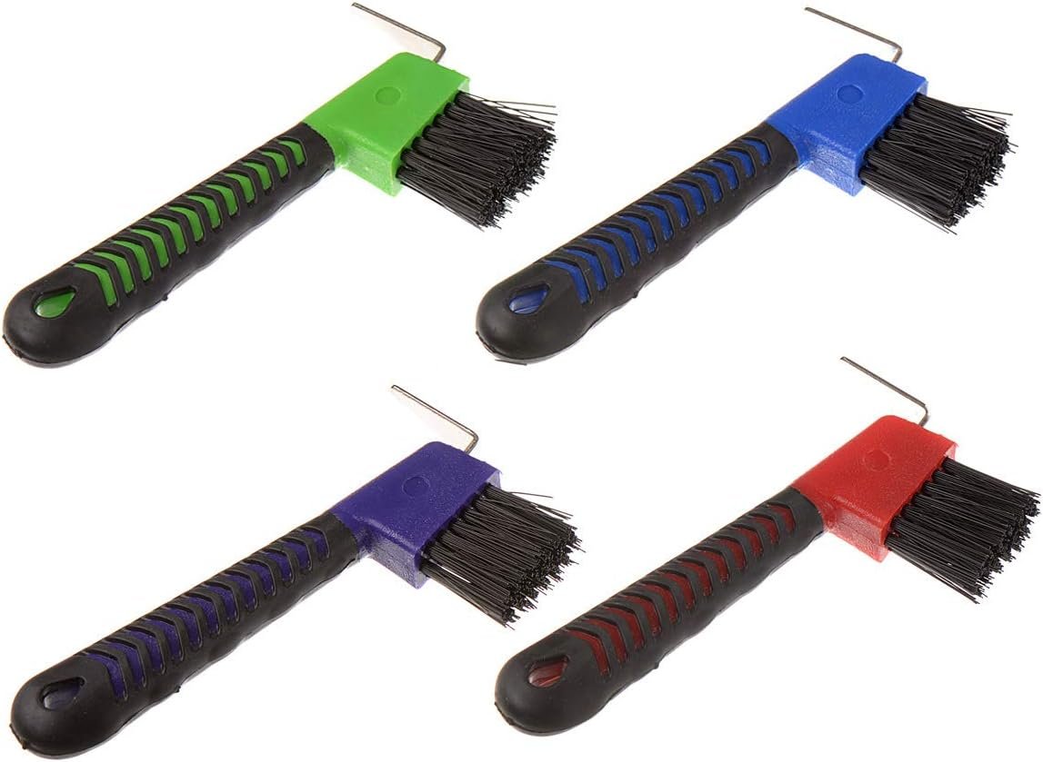 Essential 4Pcs Horse Hoof Pick Brushes Set