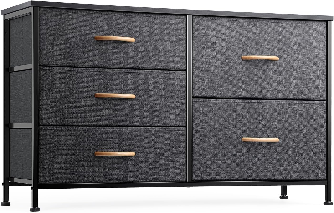 5-Drawer Storage Dresser: Bedroom & TV Stand Organizer