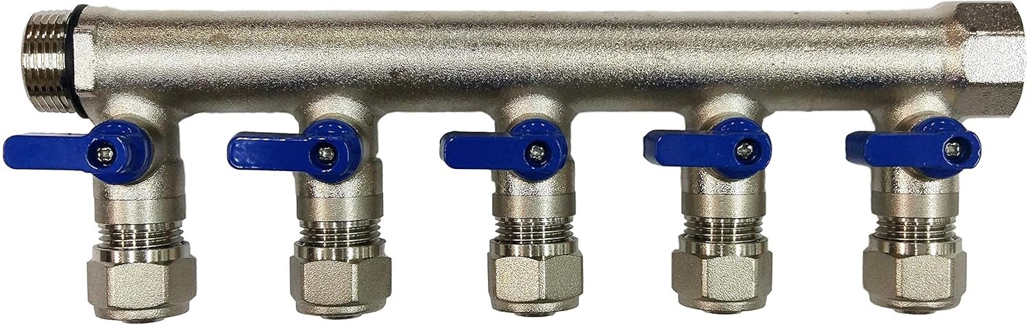 5-Loop Plumbing Manifold: Multi-Zone Flow Control