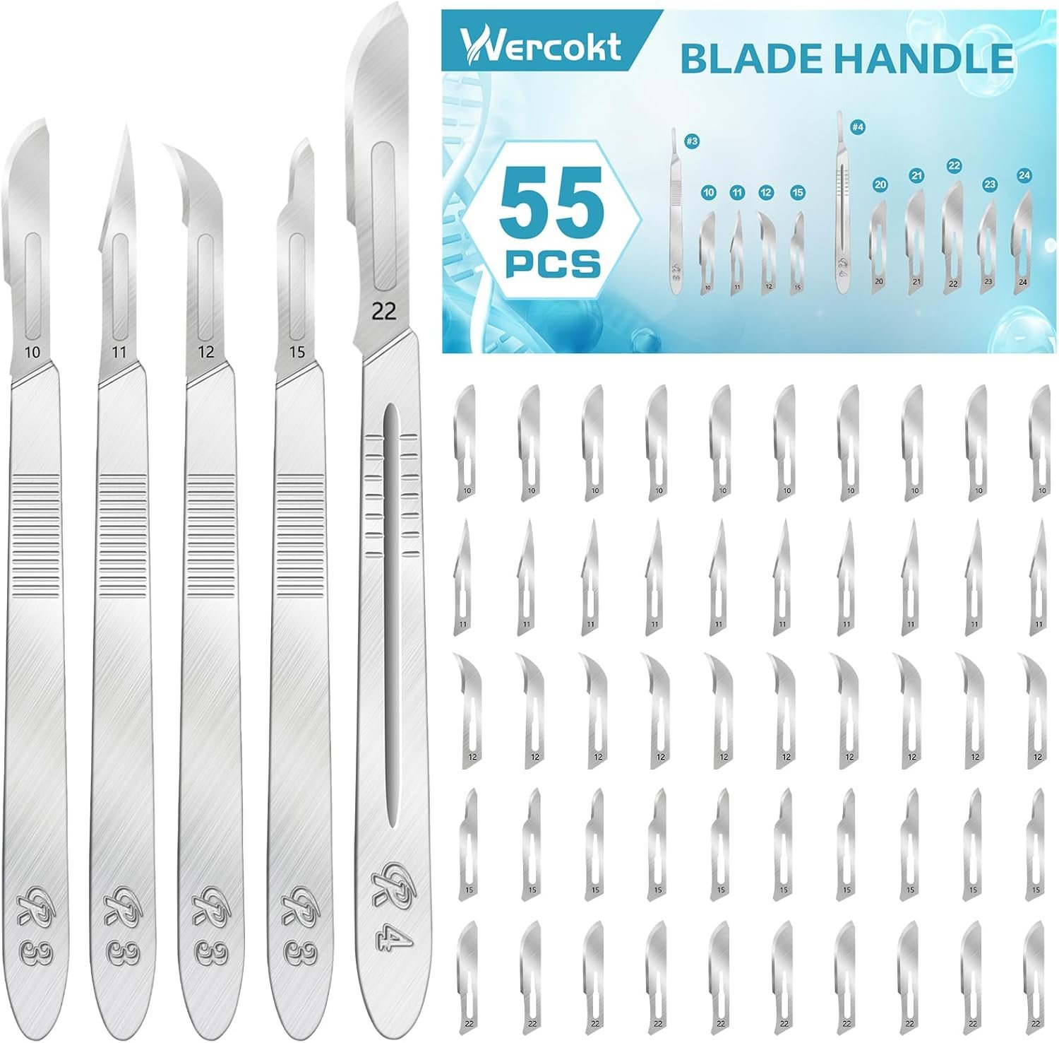 Versatile 55PCS Surgical Blades Kit for Art & Craft