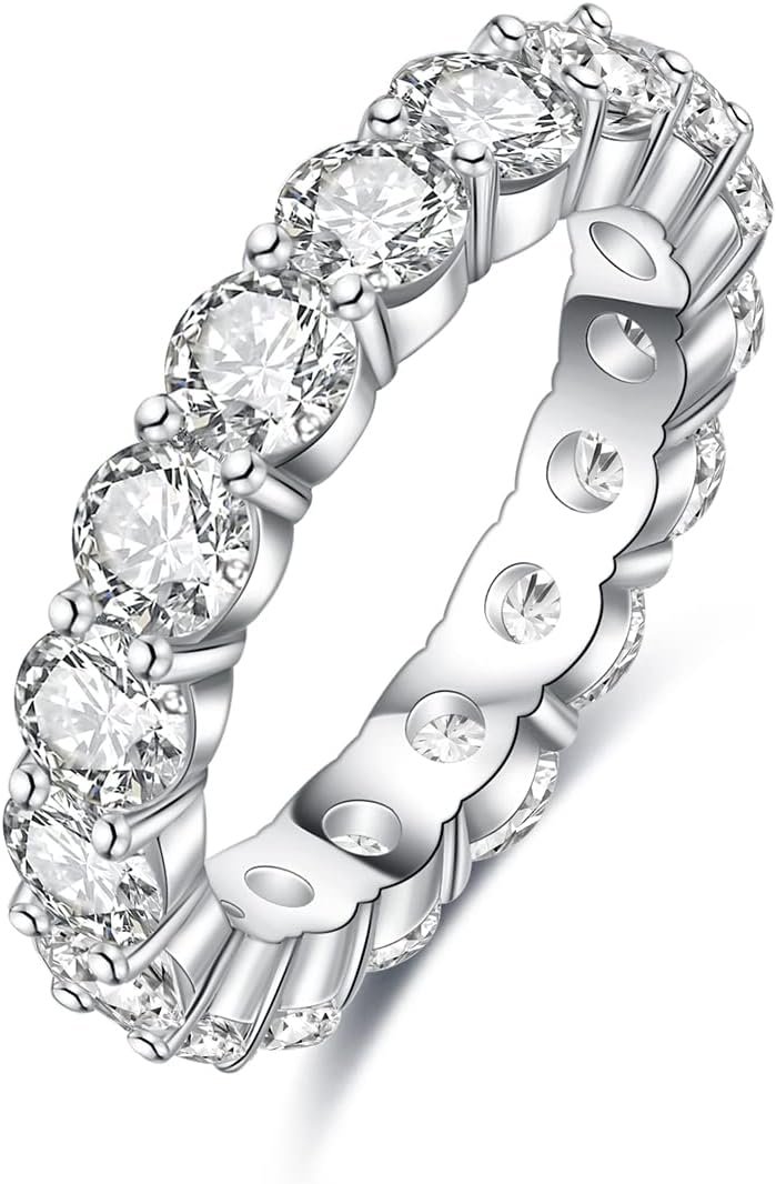 5ct Moissanite Eternity Ring - D Color Diamond Alternative