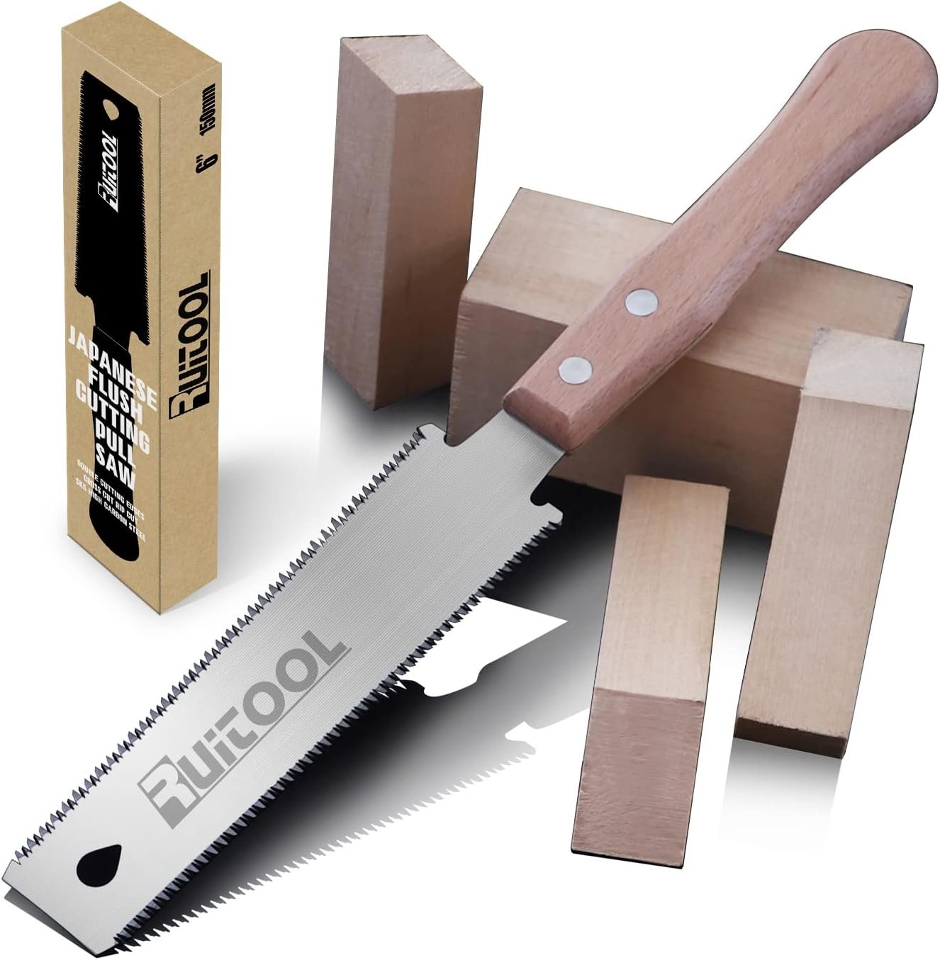 6-Inch Japanese Ryoba Pull Saw for Clean Flush Cuts