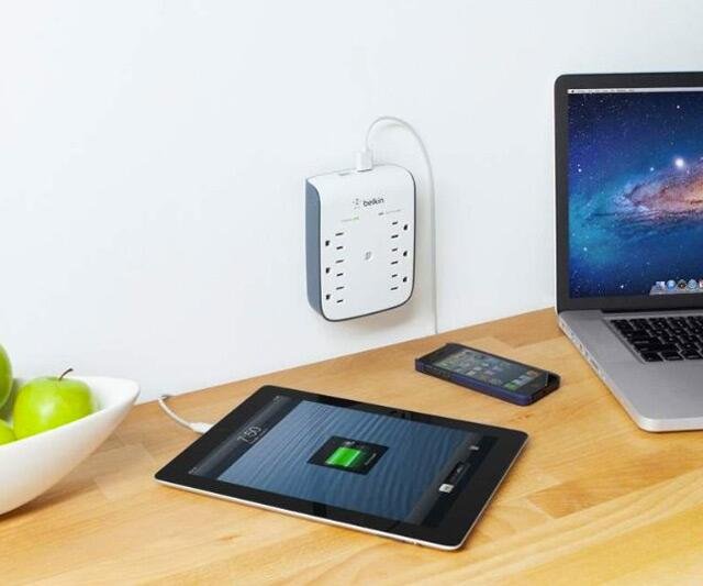 6-Outlet Surge Protector with Dual USB Ports