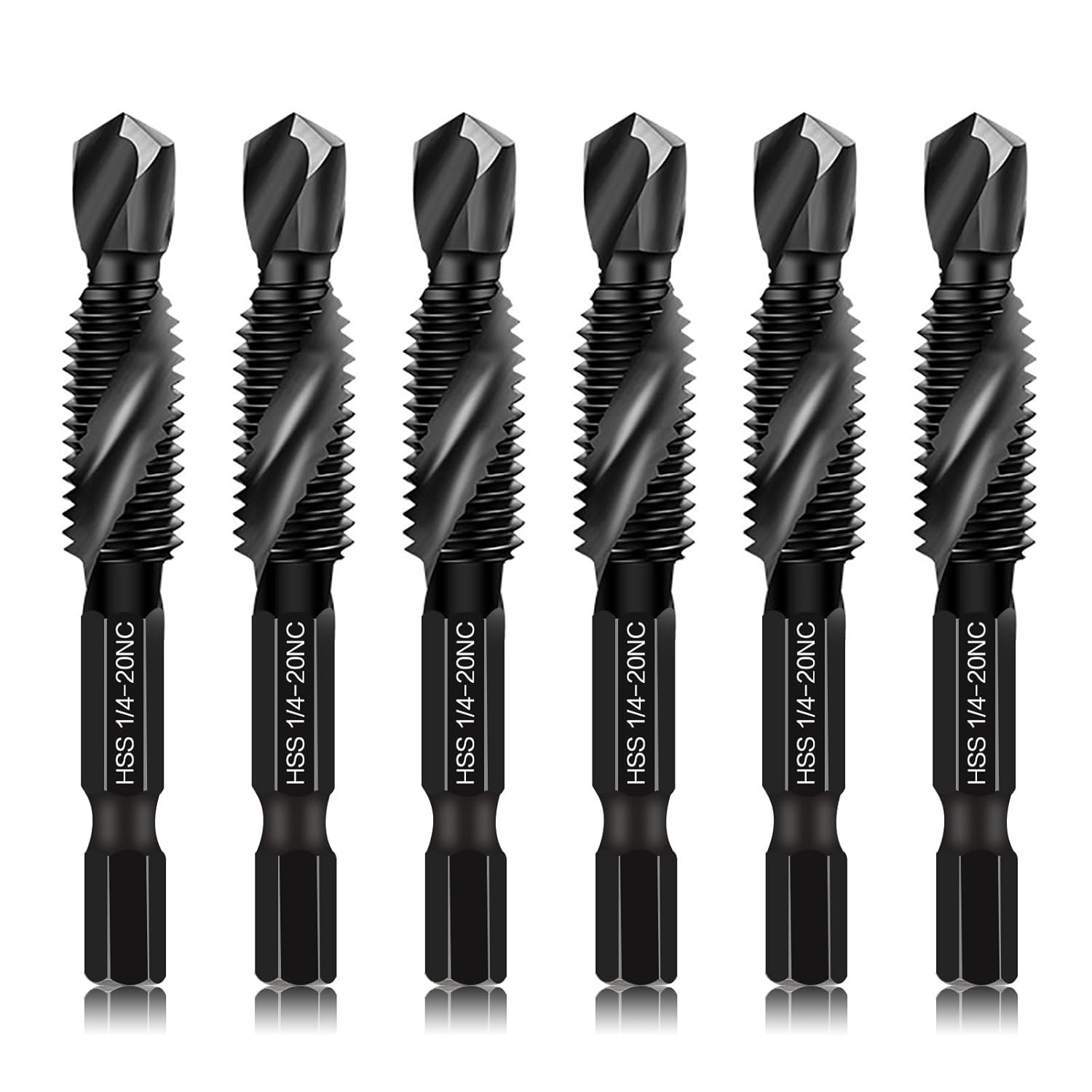 Drill & Tap 1/4-20 Threads in One Step – 6pc SAE Set