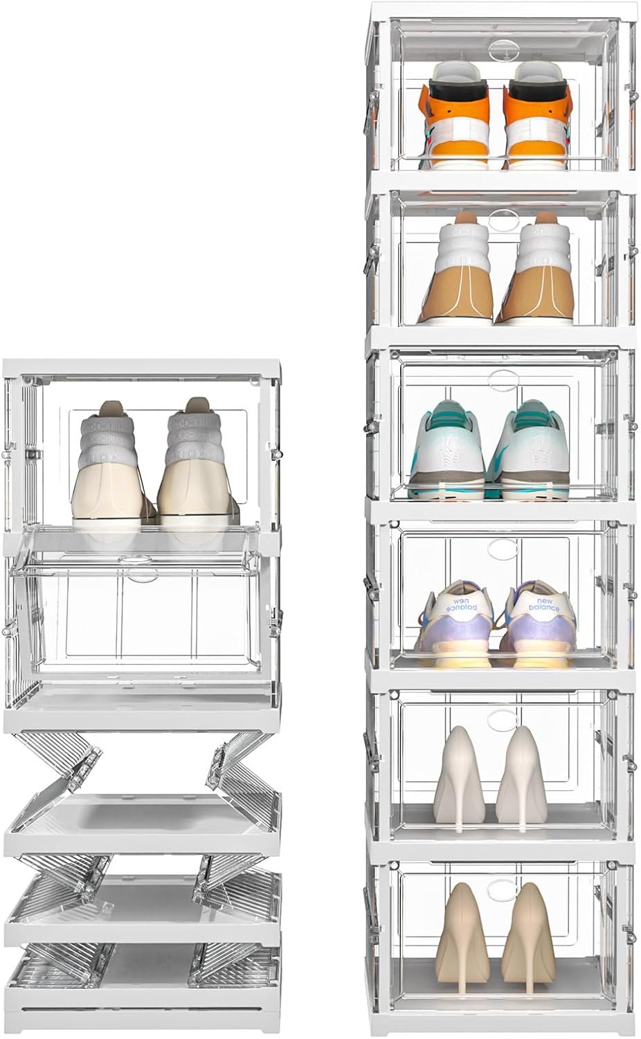 6-Tier Shoe Box Organizer with Clear Doors