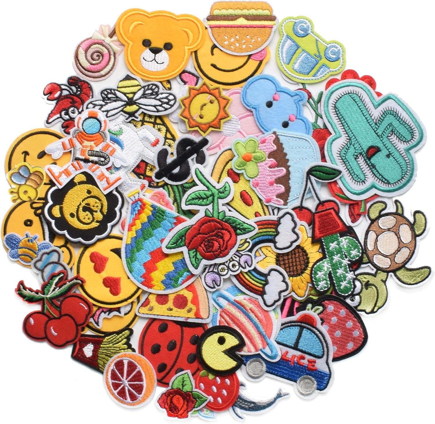 Transform Your Style with 60 Colorful Embroidered Patches