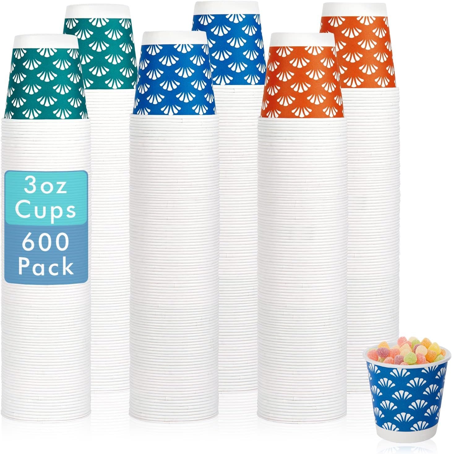 600 Colorful Disposable Cups - Perfect for Bathroom, Parties & Travel