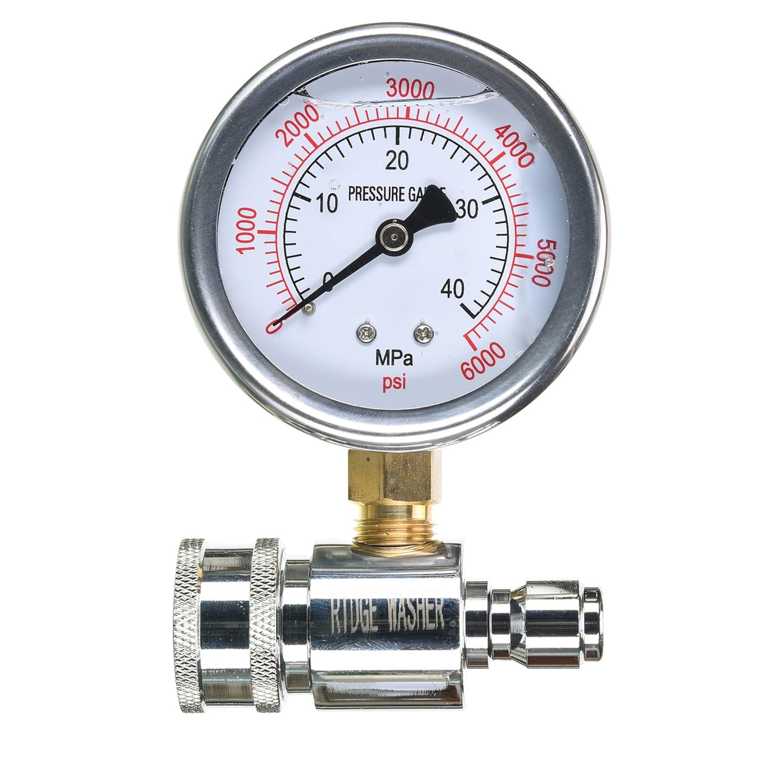 6000 PSI Gauge Tracks Pressure Washer Power Instantly