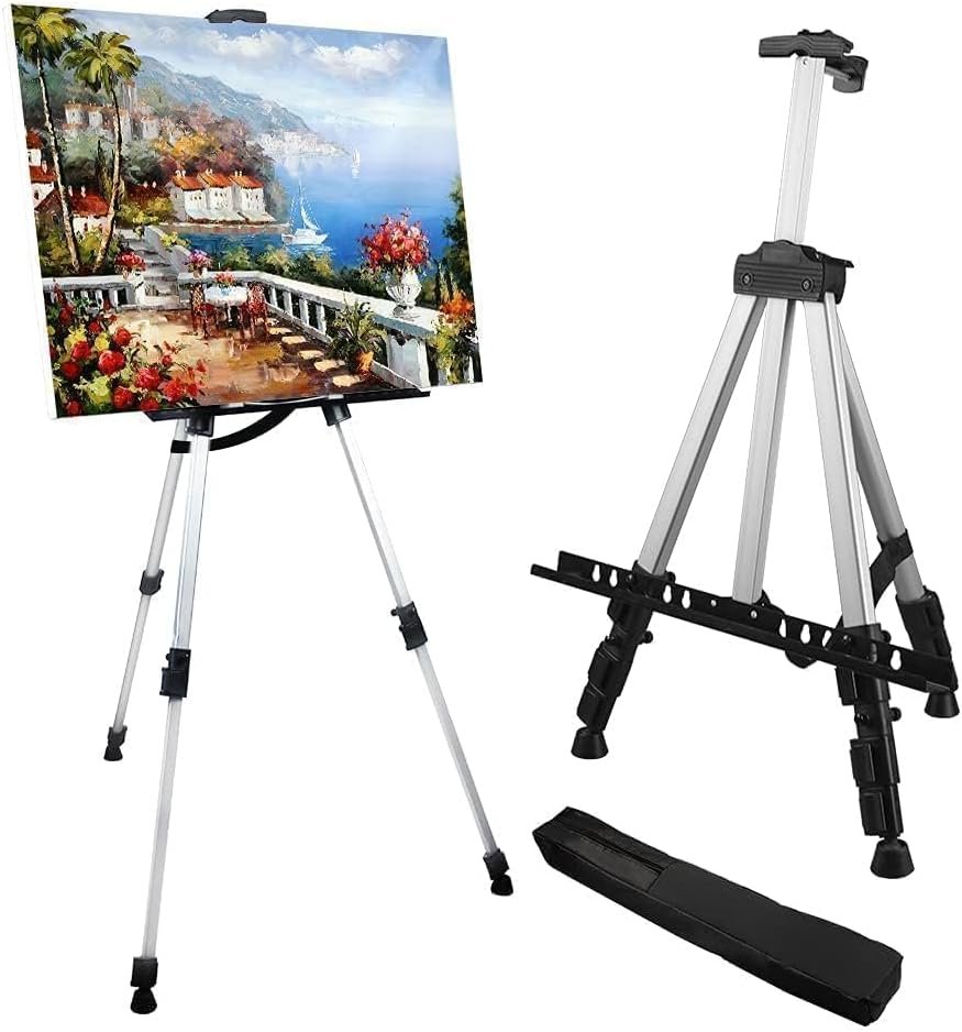 66-Inch Adjustable Aluminum Easel for Steady Art Sessions