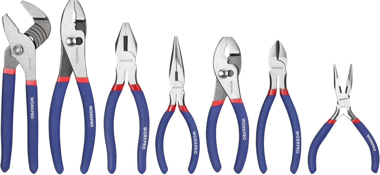 7-Piece WORKPRO Pliers Set Tackles Every DIY Task