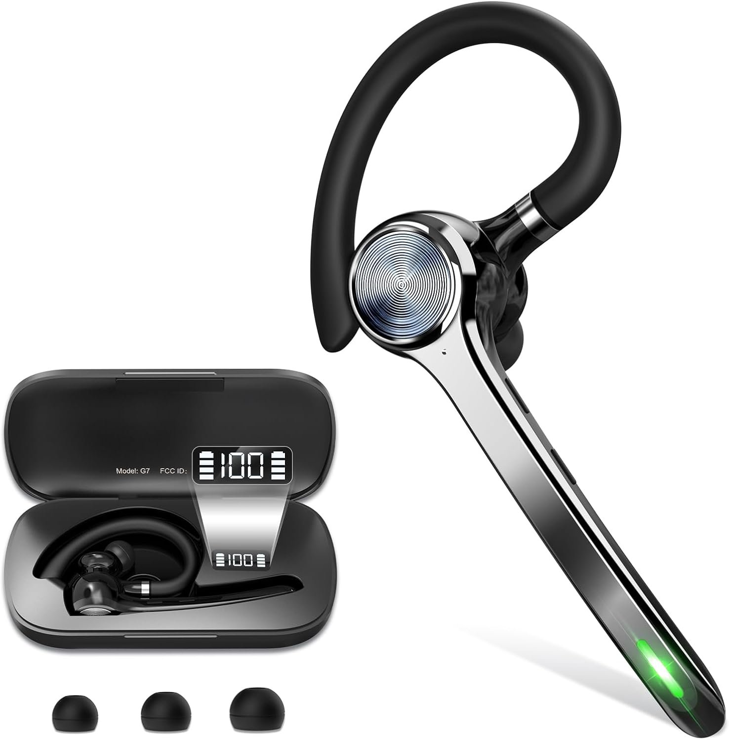72-Hour Talk Time Bluetooth Headset with Smart Display