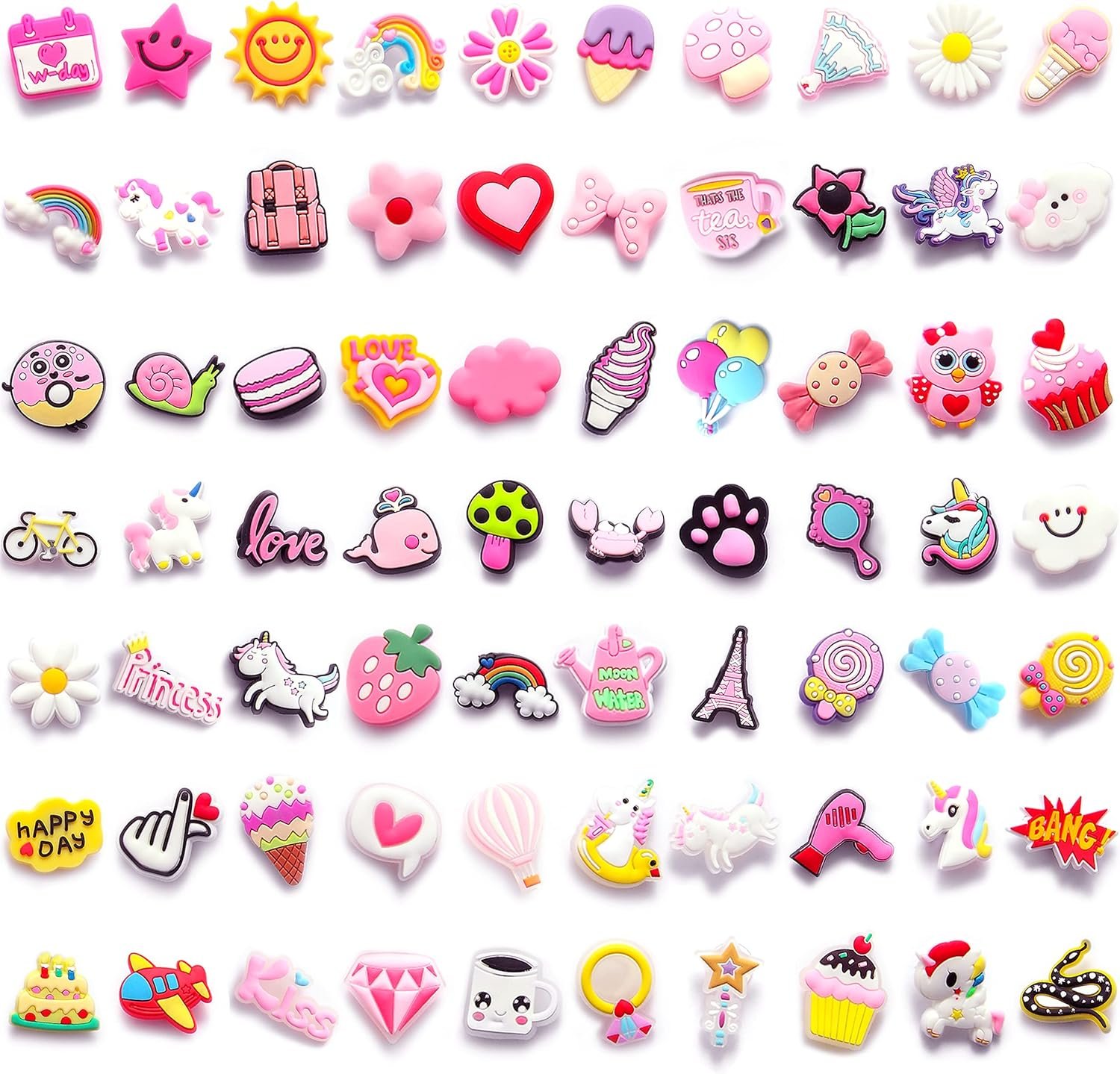 72 Unique Pink Charms for Girls - Perfect Party Favors