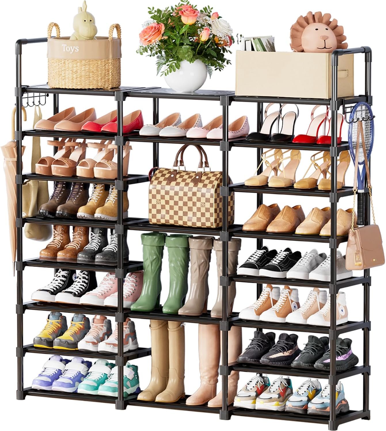 8-Tier Vertical Shoe Rack: Store 45 Pairs in Minimal Space