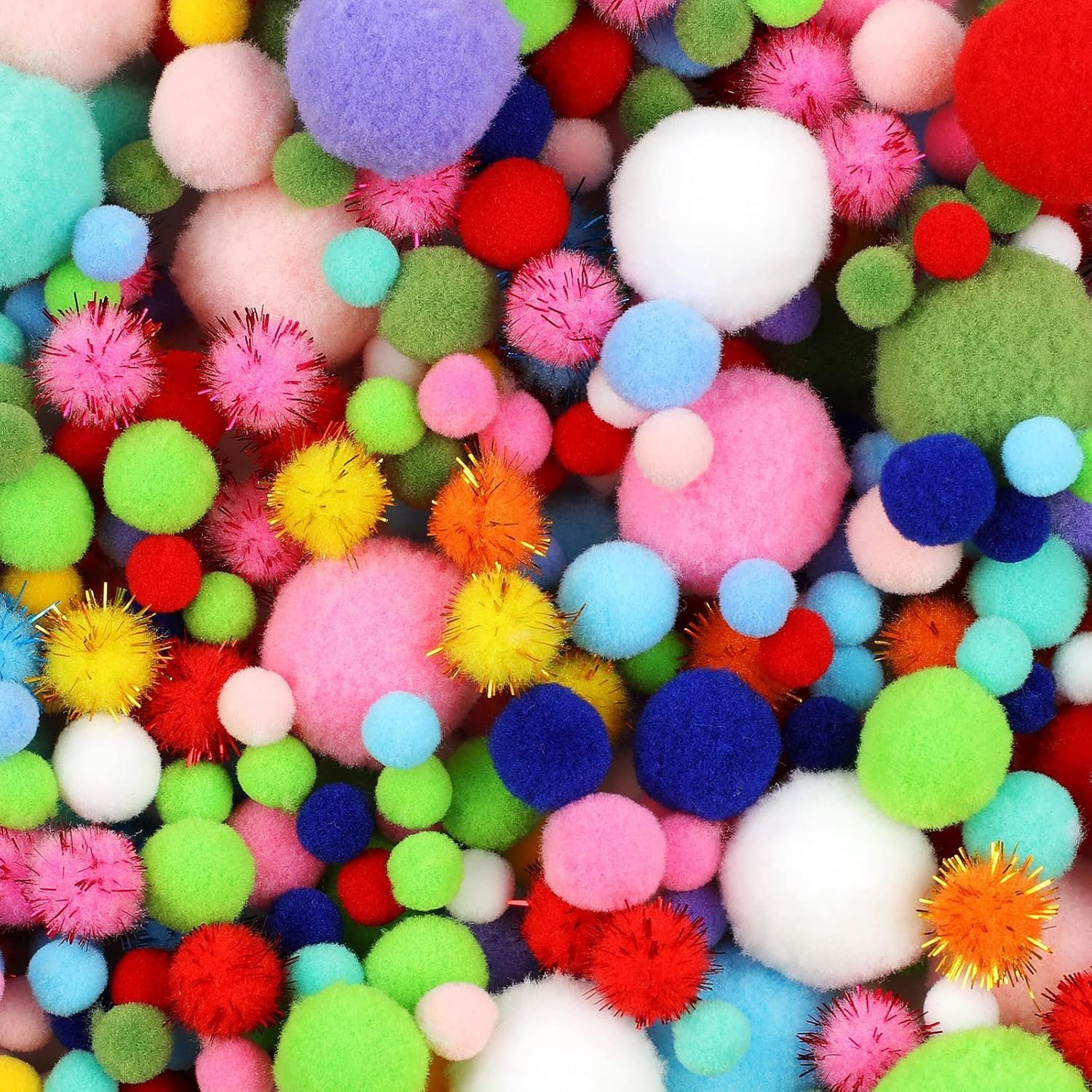 900 PCS Multicolor Craft Pom Poms for Creative Fun