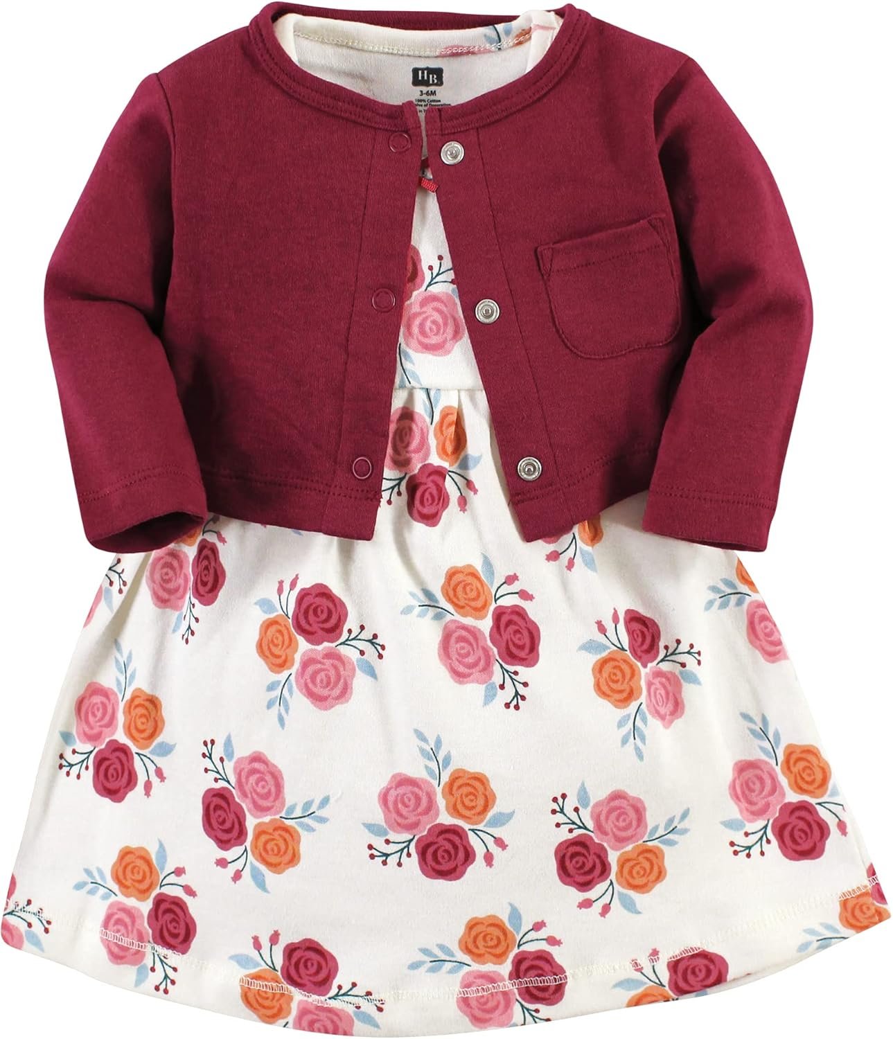 Adorable Cotton Dress and Cardigan Set for Baby Girls