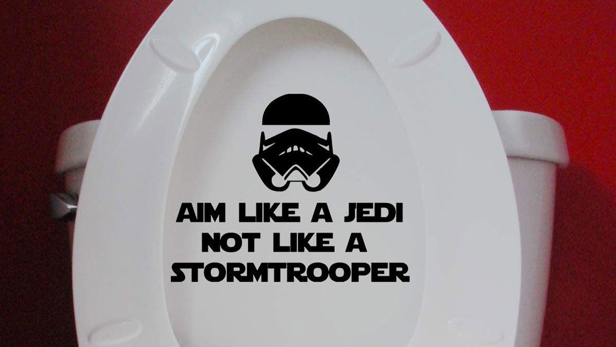 Aim Like a Jedi Not a Stormtrooper Vinyl Toilet Decal