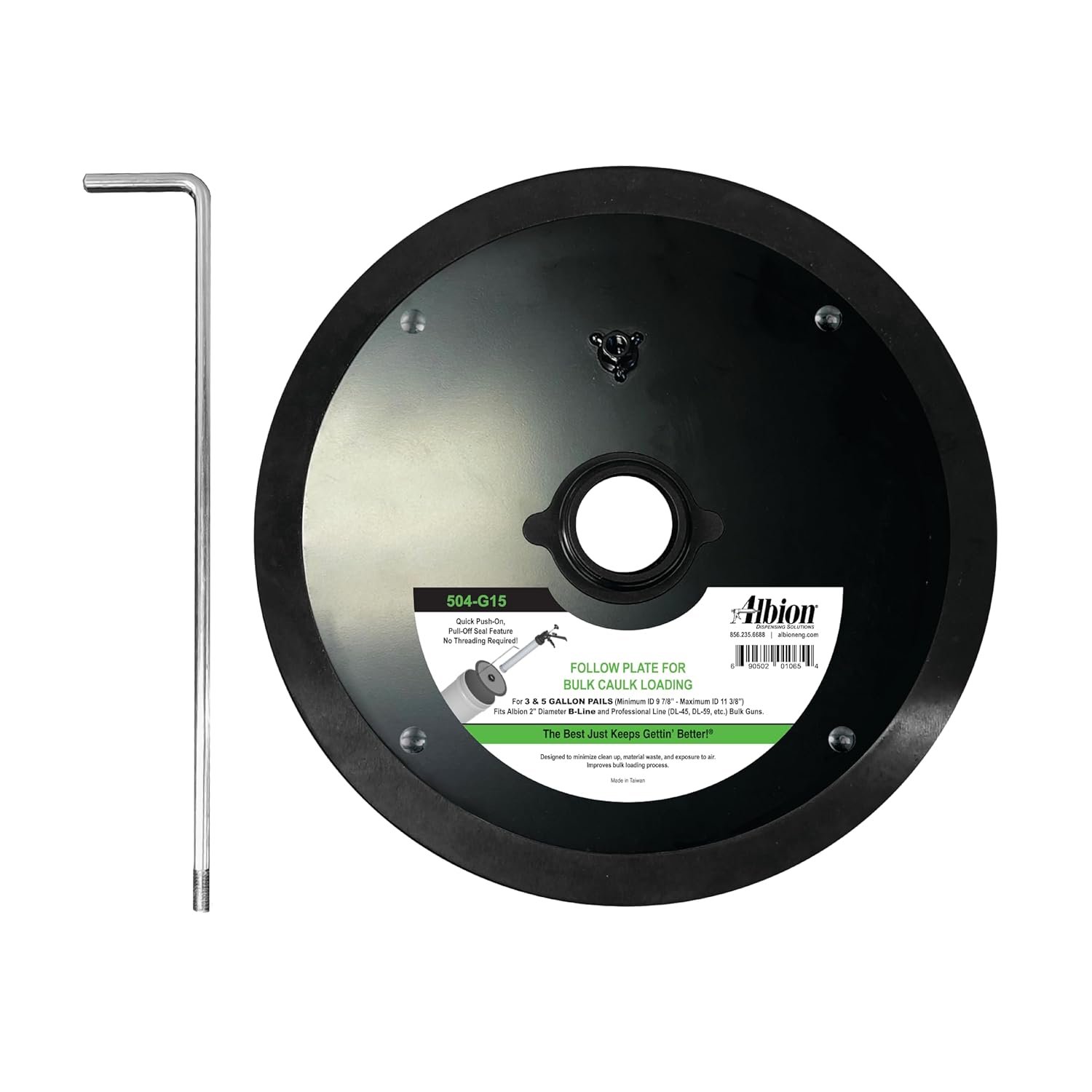 No-Thread Follow Plate for Clean, Waste-Free Bulk Caulk Loading